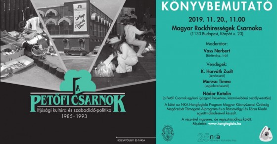 Kötetbemutató: A Petőfi Csarnok 1985-1993 Kötetbemutató: A Petőfi Csarnok 1985-1993 -